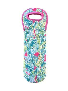 LILLY PULITZER Insulated Wine Neoprene Bag Bottle Holder Sleeve Tropical Green